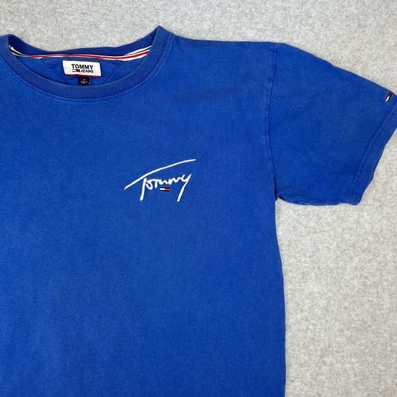 Tommy Hilfiger Other - Tommy Jeans Mens‎ Blue Script Logo Graphic T-Shirt Medium DM05674
